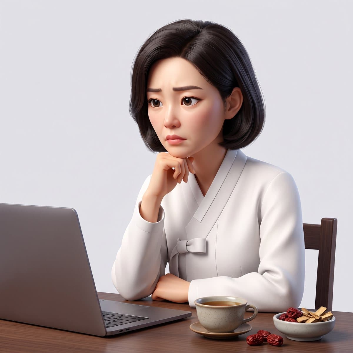 블로그 마케팅 운영을 고민하는 한의원 원장님 캐릭터