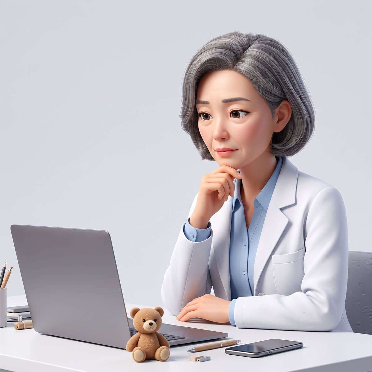 브랜딩 설계 운영을 고민하는 소아청소년과 원장님 캐릭터