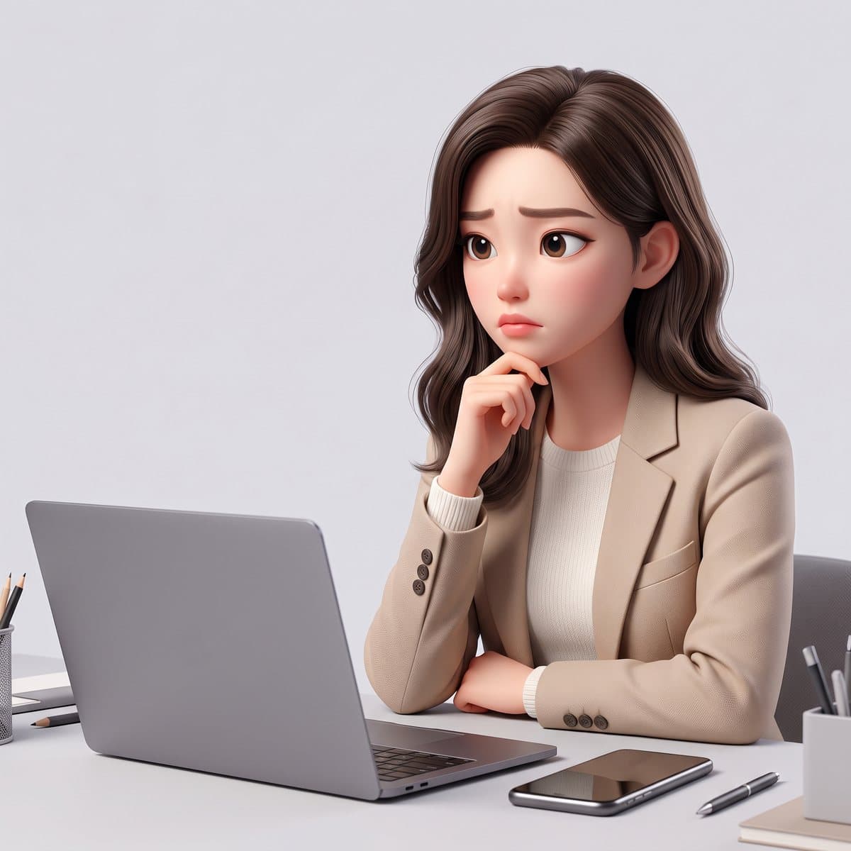 최적화 인스타그램 운영을 고민하는 병원 마케팅 담당자 캐릭터